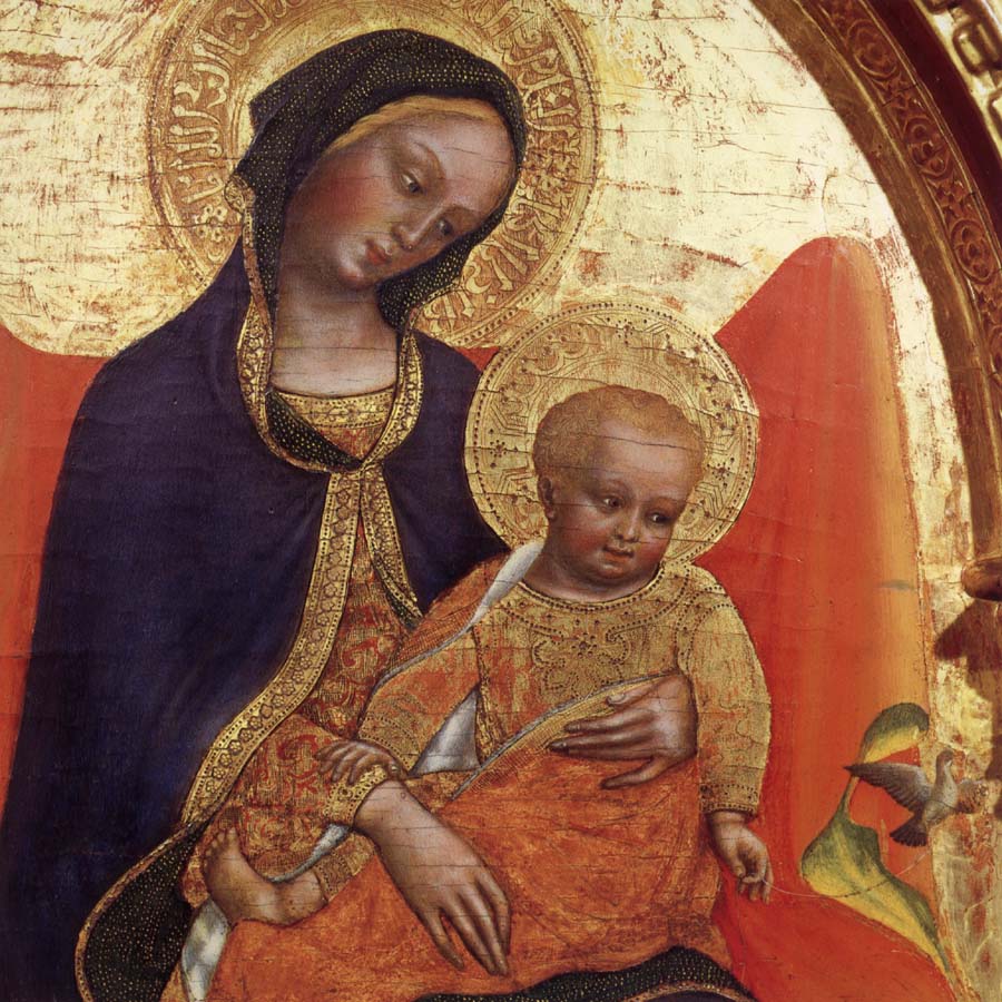 Details of Madonna and child,with sts.lawrence and julian